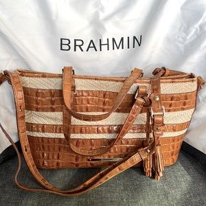 Brahmin spring/summer bag crossbody tan/cream
